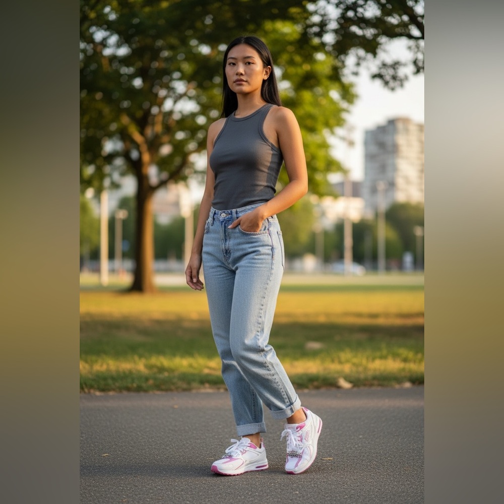(Avia) Custom White and Pink Athletic Sneakers with Charms